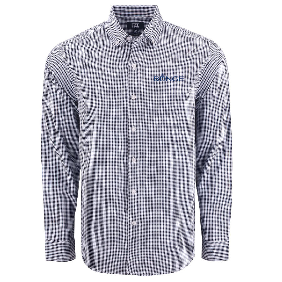 CUTTER & BUCK - Skyline Eco Recycled Gingham Mens Long Sleeve Dress Shirt