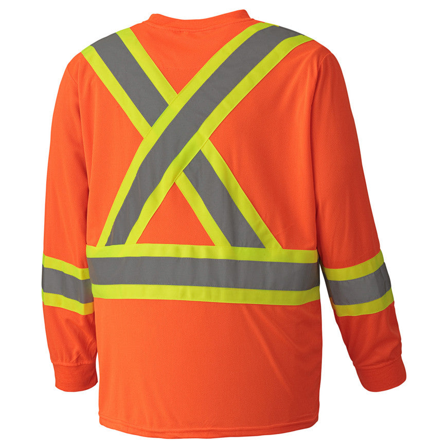 PIONEER - Hi-Vis Bird's-Eye Long-Sleeved Safety Shirt