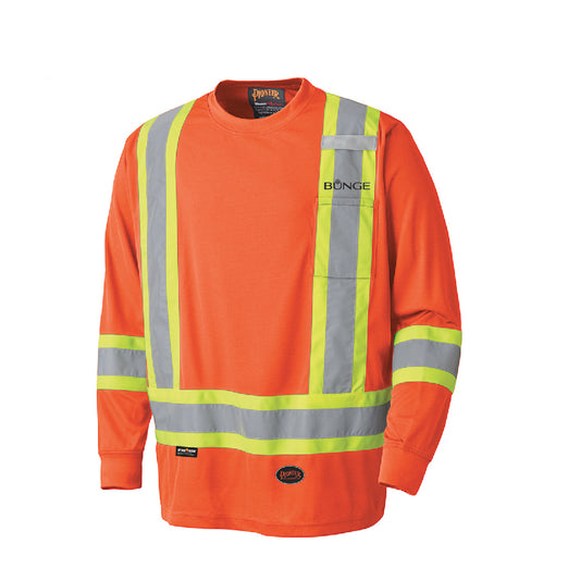 PIONEER - Hi-Vis Bird's-Eye Long-Sleeved Safety Shirt