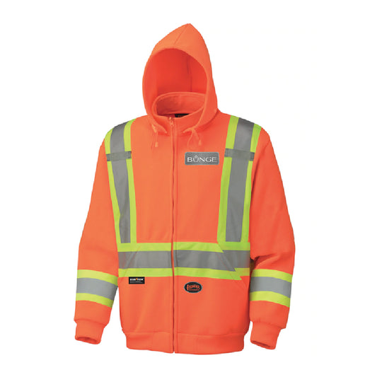 PIONEER - Hi-VIZ Poly Fleece Hoode (BUNGE Crested)