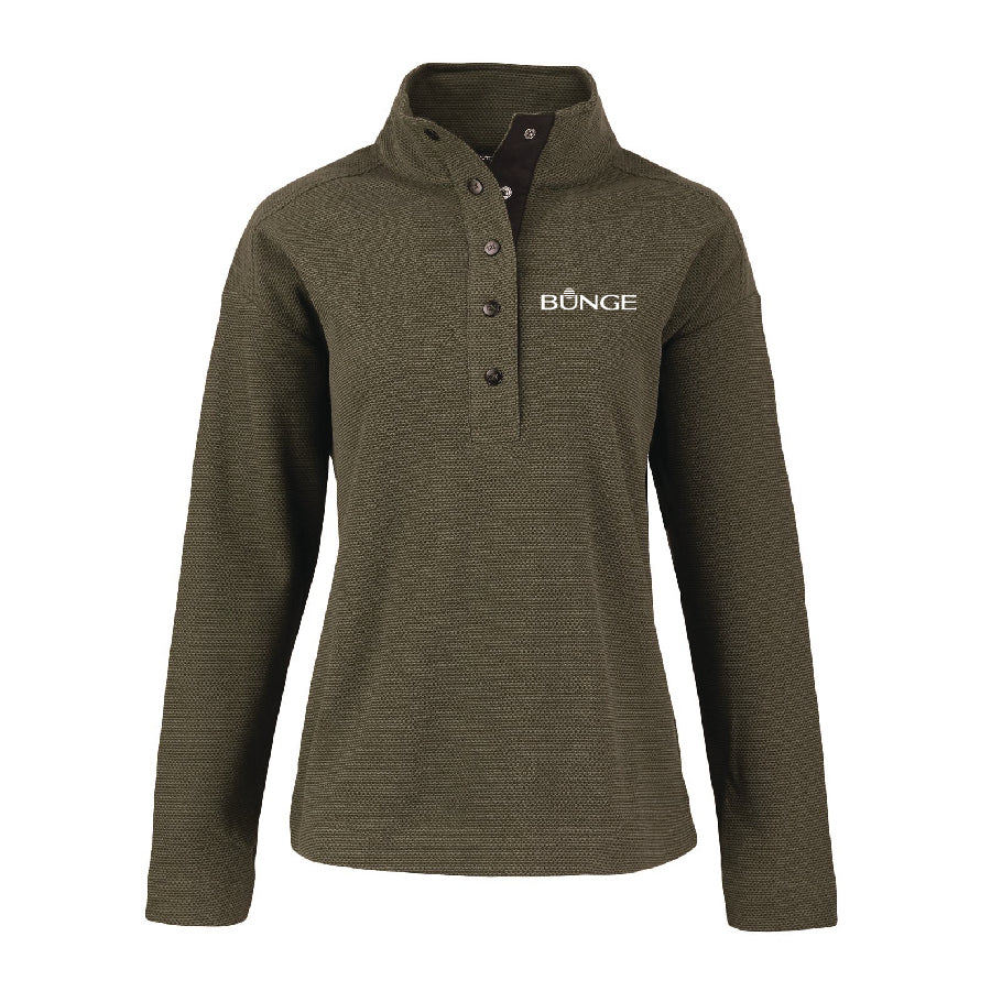 CUTTER & BUCK - Hunts Point Eco Textured Fleece Recycled Womens Snap Pullover