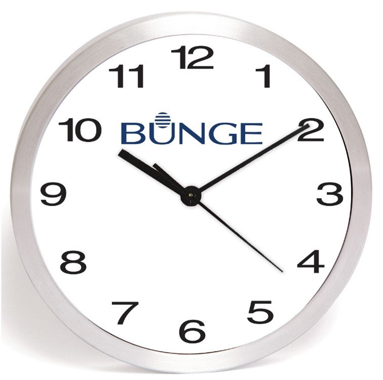 STERLING - 'Bridge' 14” Brushed Metal Wall Clock